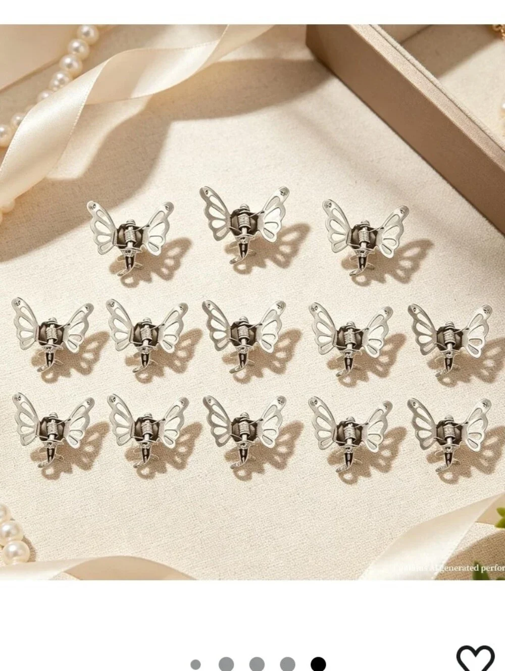 30 Pcs Silver Butterfly Hair Clips